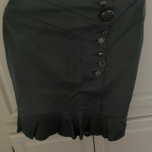 Danier size 4 butter soft grey leather skirt